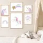 Sweet Pea Set of 6 - Watercolour Unicorn & Cloud Wall Art Prints