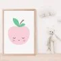 Sleepy Pink Apple Wall Art Print by Sweet Pea