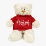 Teddy Bear in Red Hoodie "I Love You" by Fay Lawson