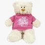 Cream Teddy with Birthday Pink Hoodie By Fay Lawson