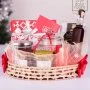 Christmas Round Hay Basket Hamper - Medium By The Date Room
