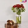 Trois Chocolate Cake & Red Roses Bundle By Secrets