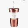 Tumbler and Straw Rose Gold by Ted Baker