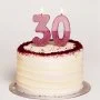 شمعة روز جولد جليتر لعيد ميلاد برقم '0' من توكينج تيبلز