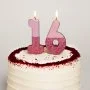 شمعة روز جولد جليتر لعيد ميلاد برقم '6' من توكينج تيبلز