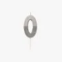 We Heart Birthday Glitter Number Silver Candle '0' by Talking Tables