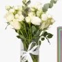 White Elegance Flower Arrangement with Ermine Party Box