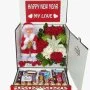 Assorted flowers, Chocolate and Santa Claus Wooden Box